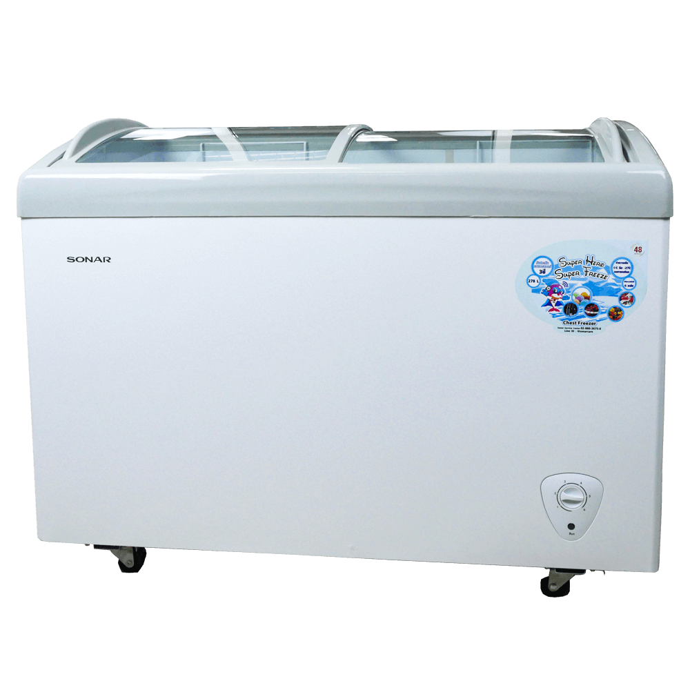 ตู้แช่แข็งฝากระจก SONAR รุ่น SD-278G ขนาด 278 ลิตร 10 คิว สีขาว